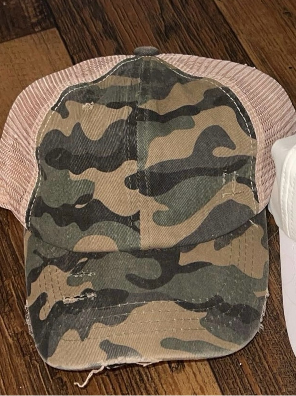 CC Boutique Camouflage Trucker Hat in Green and Pink